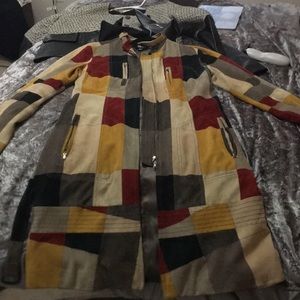 DKNY suede/leather coat